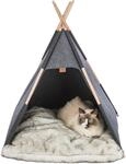 TRIXIE Tipi, kuschelig & waschbar &ndash; 70 x 70 x 70 cm, anthrazit | Gem&uuml;tlicher