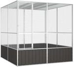 vidaXL Vogelk&auml;fig Vogelhaus Anthrazit 213,5x217,5x211,5cm Verzinkter Stahl