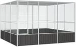 vidaXL Vogelk&auml;fig Vogelhaus Anthrazit 302,5x324,5x211,5cm Verzinkter Stahl