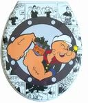 Duroplast WC Sitz Klobrille Modell Comic mit Absenkautomatik, zur Reinigung