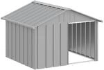vidaXL Hundeh&uuml;tte Grau 116,5x103x81,5cm Verzinkter Stahl Hundehaus H&uuml;tte
