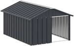 vidaXL Hundeh&uuml;tte Anthrazit 116,5x153x81,5cm Verzinkter Stahl Hundehaus H&uuml;tte