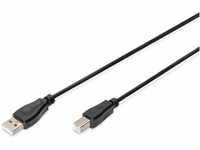 DIGITUS USB 2.0 Anschlusskabel - 1.8 m - USB A (St) zu USB B (St) - 480 Mbit/s -