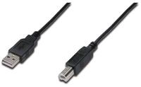 DIGITUS USB 2.0 Kabel &ndash; 1,8 m &ndash; USB-A zu Typ-B &ndash; 480 Mbit/s &ndash; Schwarz