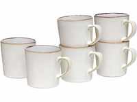 Ritzenhoff & Breker, Keramik, Kaffeebecher-Set Visby, 6-teilig, je 400 ml, Weiss