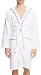 ESPRIT Unisex-Bademantel Box mit Kapuze Velours-Frottier, White, Medium