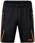 JAKO Herren Trainingsshorts Challenge, Schwarz/Neonorange, S