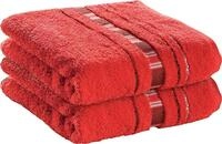 Erwin M&uuml;ller Handtuch-Set 2er-Pack Achern rot Gr&ouml;&szlig;e 50x100 cm - #500g/m&sup2; -