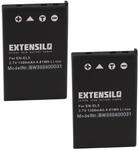 EXTENSILO 2X Akku kompatibel mit Nikon Coolpix P6000, P5100, P80, P530, P90, S10,