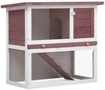 vidaXL Holz Kaninchenstall 1 T&uuml;r Braun Hasenstall Kaninchenk&auml;fig Hasenk&auml;fig