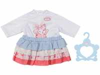 Baby Annabell Outfit Rock, weißes Puppenshirt und mehrlagiger Rock mit Volants in