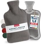 Blumtal Premium W&auml;rmflasche mit Bezug Fleece - W&auml;rmeflasche aus verwendungssicherem