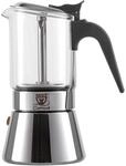 GR&Auml;WE Espressokocher mit Glaskanne Induktion geeignet, Espressokanne aus Edelstahl