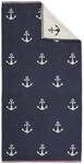 Dyckhoff Duschtuch Nautic, 100% Baumwolle, maritimes Design, 70 x 140 cm, Navy