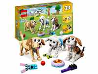 LEGO 31137 Creator 3in1 Niedliche Hunde Set mit Dackel-, Mops-, Pudel-Tierfiguren und