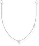 THOMAS SABO Kette mit Herzen und wei&szlig;e Steine silber 925 Sterlingsilber