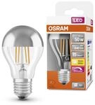 OSRAM LED-Lampen, klassische Kolbenform, mit Spiegel-Kolbenkrone, 50 Watts Ersatz,
