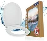 WENKO Toilettendeckel mit Absenkautomatik und Strand-Motiv, hohe Belastbarkeit...