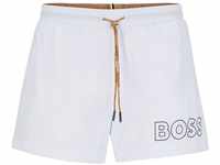 BOSS Herren Badeshorts Beachwear Badehose Mooneye Quick-Dry, Farbe:Weiß,