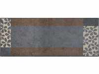 wash+dry Fußmatte mit Florita-Grey-Design (waschbar), grau, 60x180 cm