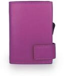 SecWal Kartenetui mit M&uuml;nzfach Druckknopf (Pink)