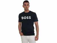 BOSS Herren Thinking 1 T-Shirt aus Baumwoll-Jersey mit gummiertem Logo-Print