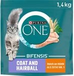 PURINA ONE BIFENSIS Coat und Hairball Katzenfutter trocken, reich an Huhn, 6er Pack