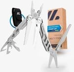 NORDMUT&reg; Multitool Werkzeug [16 in 1] Edelstahl Taschenmesser mit 16 praktischen