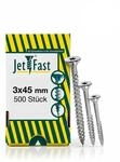 Jet-Fast Premium Universalschrauben 3,0 x 45 mm, 500 St&uuml;ck, Duo-Senkkopf,