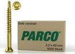 PARCO Dielenschrauben 3,2x40 mm, Gelb- chromiert, TX10-1000 St&uuml;ck Senkkopf -...