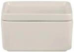 blomus Butterdose PILAR | Moonbeam | Butterschale aus Steingut mit Deckel | 12L x 9B