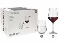 Ritzenhoff 6111011 Rotwein- und Wasserglas Set – Serie Lichtweiss – 12 Stück