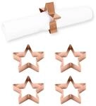 ECHTWERK Serviettenringe aus Edelstahl - 4er Set, Stern‑Design, Kupfer-Edition -