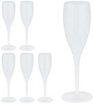 Relaxdays Sektgl&auml;ser Kunststoff, 6er Set, bruchfest & BPA-frei, Mehrweg Champagner