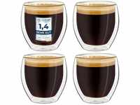 Creano doppelwandige Espresso-Gläser, 4er-Set 100ml Thermo-Gläser mit