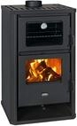Prity FG D Kaminofen mit Backofen - 14 kW, Metall, Schwarz, Holz, Holzbriketts