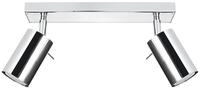 SOLLUX lighting Deckenlampe Deckenleuchte Deckenstrahler Stahl 2 Flammig Chrom...