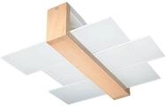 SOLLUX lighting Deckenlampe Deckenleuchte Deckenstrahler Holz Glas 1 Flammig
