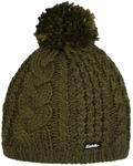 Eisb&auml;r Antonia Pudelm&uuml;tze Zopfstrickmuster Pompon (One Size - Oliv)