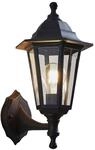 Lindby Wandlampe aussen, Aussenwandleuchte Laterne schwarz spritzwassergesch&uuml;tzt