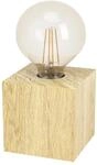 EGLO Tischlampe Prestwick 2, Deko Tischleuchte, Nachttischlampe W&uuml;rfel aus Holz in