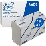 Scott wei&szlig;e Papierhandt&uuml;cher 6609, 2-lagig, Papierhandtuch, 16x220, ZZ-Falz 