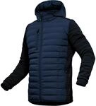 Leibw&auml;chter Hybridjacke Herren mit Kapuze &ndash; Kornblau &ndash; XS &ndash; Moderne &