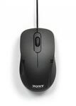 Port Connect Kabelgebundene Maus, PC, USB-A, beidh&auml;ndig, Pro, Schwarz