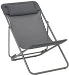 Lafuma MOBILIER - Klappbarer Liegestuhl mit Kopfkissen - Maxi Transat + - - Grau