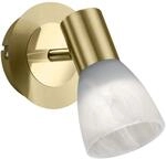 Trio Leuchten LED-Spot "Levisto" in Messing matt, Glas alabasterfarbig wei&szlig;