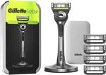 Gillette Labs Nassrasierer Herren, Rasierer mit Reinigungs-Element + Reise-Etui zur