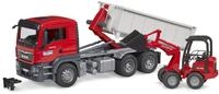 bruder 03767 - Man TGS LKW mit Abrollcontainer und Sch&auml;ffer Hoflader 2630 -...