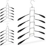 Relaxdays Mehrlagiger Kleiderb&uuml;gel 3er Set, 5 B&uuml;gel pro Aufh&auml;ngung,