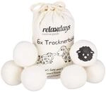 Relaxdays Trocknerb&auml;lle XXL, 6 Trocknerkugeln, Filzb&auml;lle f&uuml;r Trockner, aus